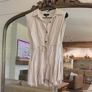 Adelyn Rae Cream Button-Down Dress